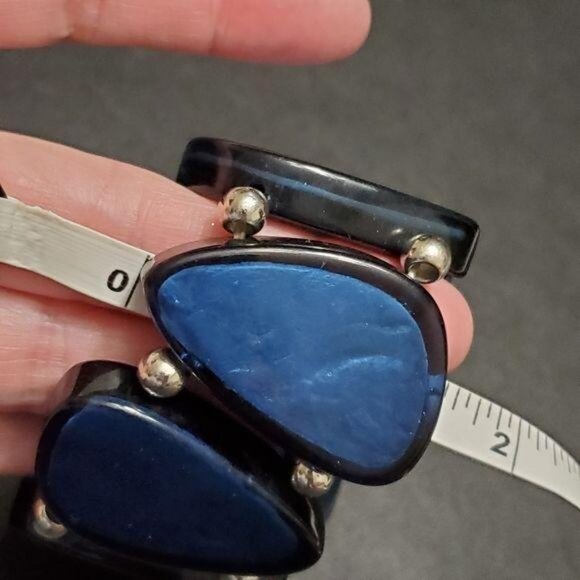 Blue, black and silver bracelet - Picture 5 of 7